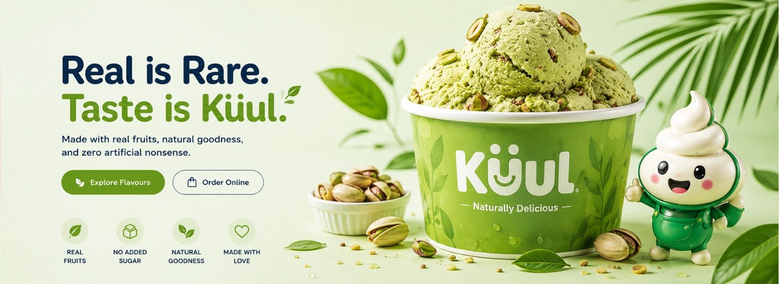 KÜUL pistachio ice cream tub