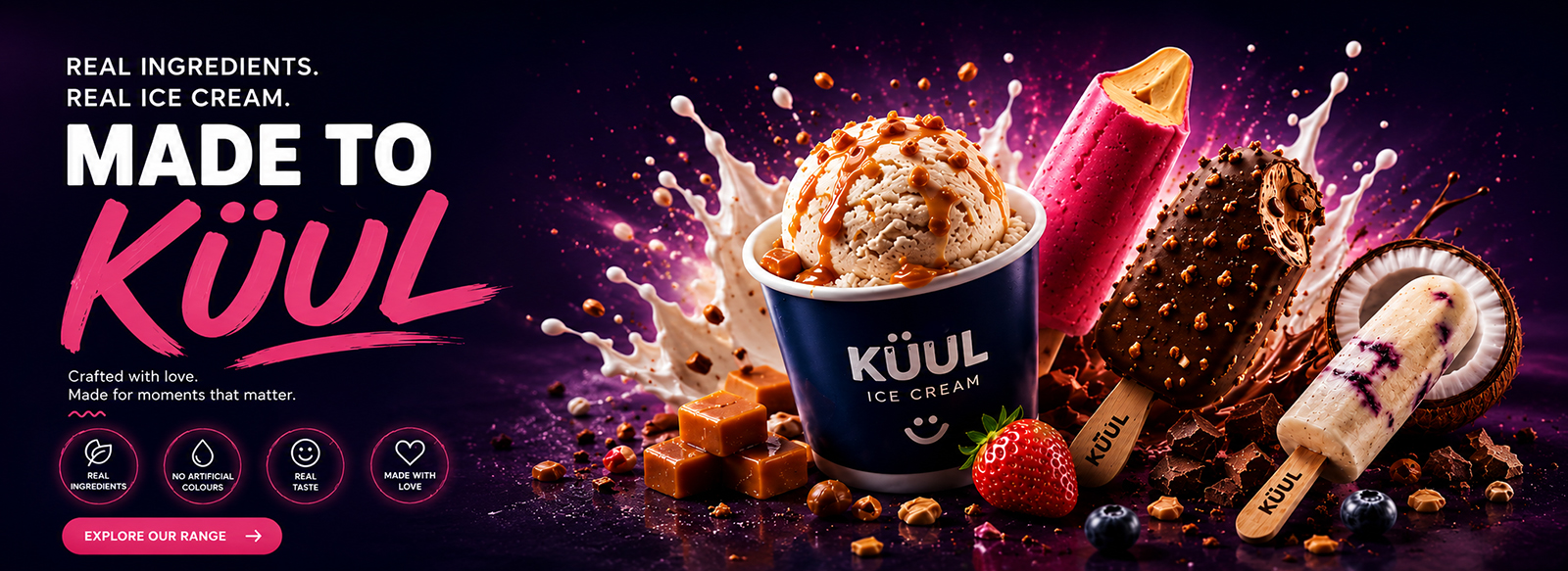 KÜUL ice cream pops, cup and chocobar